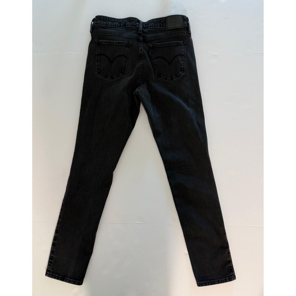 Levis 711 Skinny Jeans Womens 29 Washed Black Mid Rise Stretch Denim Denim Pants - Picture 8 of 16